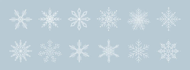 Wall Mural - snowflakes icons. white snowflake. snowflakes template. snow winter. snowflakes icons. snowflake vec