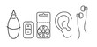 Hörakustik Illustration, Geräte, Hörsysteme, Batterien