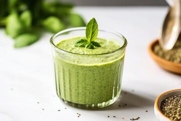 Sticker - green smoothie with a sprinkling of chia seeds on top