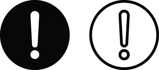 Poster - alert icon set in two styles . danger sign . caution error icon vector . attention icon