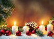 Christmas background with christmas tree and candles