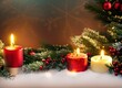 Christmas background with christmas tree and candles