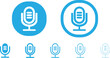 © shehan - Microphone mic icon set in blue color.
