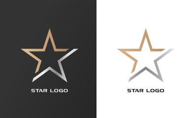 Aufkleber - Modern and luxury gold stars logo design template vector ilustration