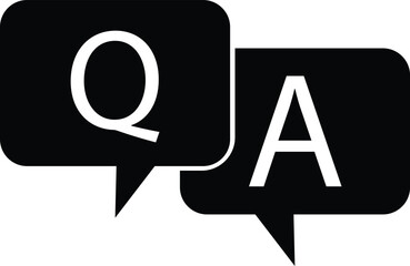 Poster - question and answer icon vector . discussion speech bubble icon