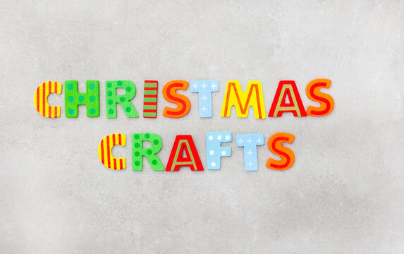 Christmas crafts in bright lettering 