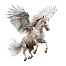 Pegasus The Winged Horse. Isolated On Transparent Background.