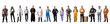 Collection of various people, professionals and workers isolated on transparent white background
