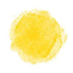 Poster - Yellow watercolor stain on a transparent background. Watercolor yellow paint for your design