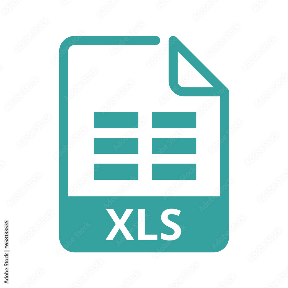 XLS File Icon. Vector File Format. Datasheet File Extension Modern Flat ...