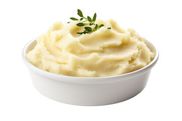 Wall Mural - Mashed potatoes with white background for easy cutout PNG