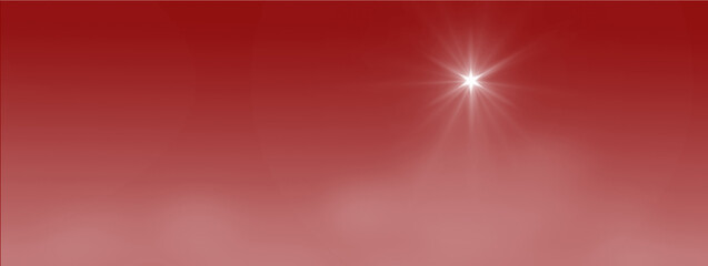 Wall Mural - bright star shines over the manger of christmas of jesus chris on red sky