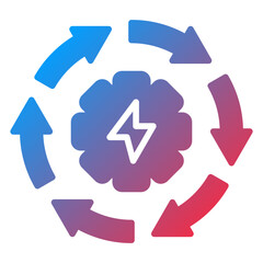 Poster - Recycle Energy Icon Style