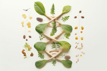 Wall Mural - Green DNA: Nature's Genetic Symphony of Lush Plants and Foliage