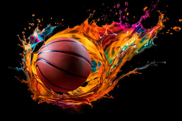 Wall Mural - basketball color on background