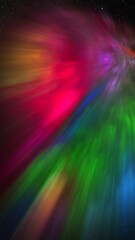 Wall Mural - Abstract multicolor rainbow glow sphere, science background. Digital technology planet structure in space. Vertical video