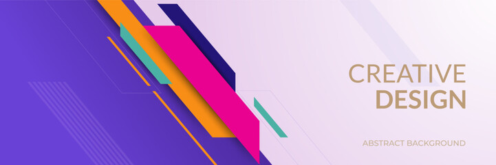 Fototapete - Vector abstract banner design web template.  geometric halftone pattern, vector abstract trendy graphic design.