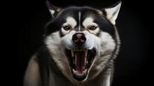 Ferocious Siberian Husky Dog Barking