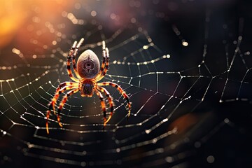 Wall Mural - macro photographs of spiders and webs