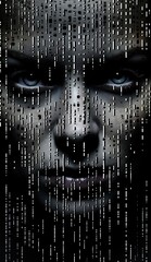 Poster - A work created by combining a portrait with digital graphics.