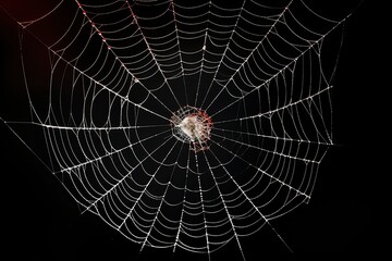 macro photographs of spiders and webs