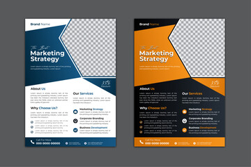 Wall Mural - Digital marketing agency flyer brochure design, cover modern layout, annual report, poster, flyer in A4 template
