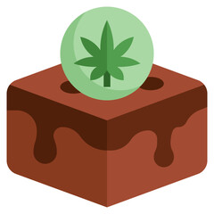 Wall Mural - marijuana brownies filled outline icon,linear,outline,graphic,illustration