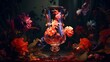 Baroque-inspired large glass vase beautiful image Ai generated art