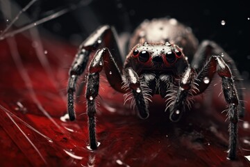 macro photographs of spiders and webs