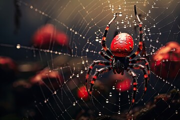 macro photographs of spiders and webs