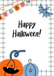 Happy Halloween decorative frame, vector template