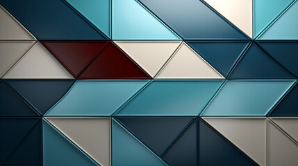 Wall Mural - This abstract art design on a blue building wall is a symphony of symmetry, colorfulness, and lines that captivates the eye with its stunning beauty