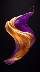 Poster - Abstract wavy glass background. Purple, orange, black colors.