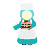 Fototapeta  - illustration of a child with cake