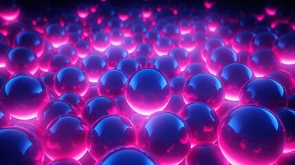 Canvas Print - Neon Balls, dark Background