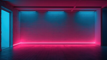 Wall Mural - Neon Empty Room