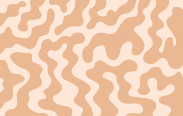 Poster - Abstract horizontal monochrome background with waves. Trendy vector illustration in style retro 60s, 70s. Beige colors
