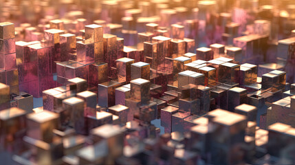Poster - Abstract background with structure of cubes. Colorful cubes texture for technology backdrop.