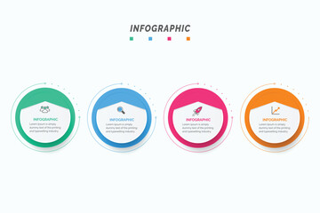 Poster - business data visualization. process chart. abstract elements of graph, diagram with 4 steps, option