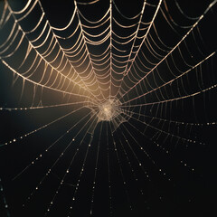 spider web in the morning