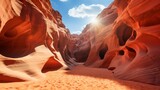 Fototapeta  - Gateway to Geology - Stepping into the Upper Antelope's Enigmatic Expanse. Generative AI