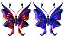 Colorful Multi Color Big Butterflies Stickers