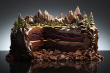 3d Render A Chocolate Land Cake