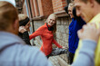 © Geber86 - Young and diverse group of friends stretching and getting ready to exercise and jog in the city
