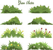 Set flat vector grass borders with different designs