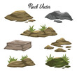 Flat design stones and rocks cartoon