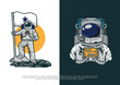 Vector astronaut space for logo and tshirt design