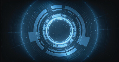 Poster - Futuristic Circular digital technology background. Vector technology background design.	