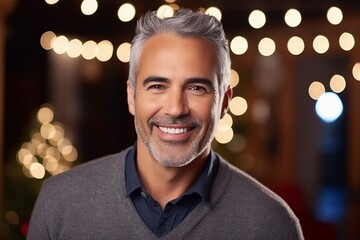 Wall Mural - Portrait of a handsome middle-aged man smiling at the camera.