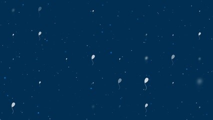 Poster - template animation of evenly spaced balloon symbols of different sizes and opacity. animation of tra